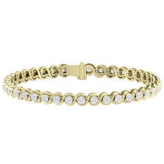 LADIES BRACELET 1.00CT ROUND DIAMOND 10K YELLOW GOLD