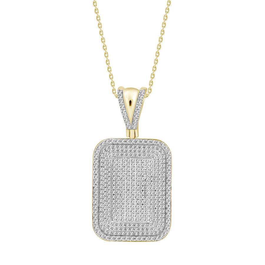 MEN'S CHARM 0.90CT ROUND DIAMOND 10K YELLOW GOLD