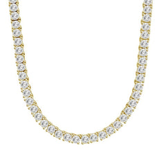 MEN'S NECKLACE 3.00CT ROUND DIAMOND 10K YELLOW GOLD