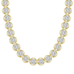 MEN'S NECKLACE 8.30CT ROUND DIAMOND 10K YELLOW GOLD