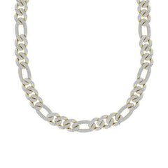 MEN'S NECKLACE 11.25CT ROUND DIAMOND 10K YELLOW GOLD