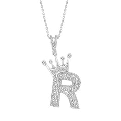 MEN'S PENDANT 0.40CT ROUND DIAMOND 10K WHITE GOLD