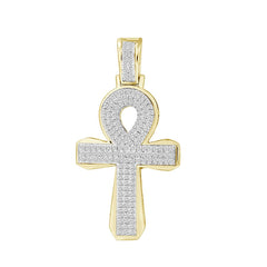 MEN'S PENDANT 0.50CT ROUND DIAMOND 10K YELLOW GOLD