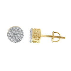 LADIES STUD EARRINGS 0.10CT ROUND DIAMOND 10K YELLOW GOLD