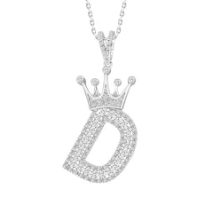 MEN'S PENDANT 0.40CT ROUND DIAMOND 10K WHITE GOLD