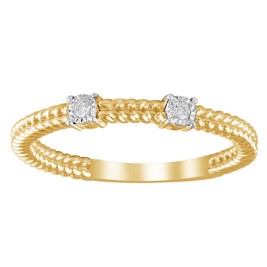 LADIES BAND 0.04CT ROUND DIAMOND 10K YELLOW GOLD