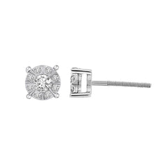 EARRINGS 0.20CT ROUND DIAMOND 10K WHITE GOLD