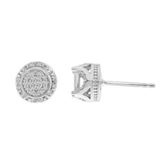 LADIES EARRINGS 0.15CT ROUND DIAMOND 10K WHITE GOLD