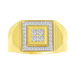 MEN'S RING 0.25CT ROUND DIAMOND 10K YELLOW GOLD