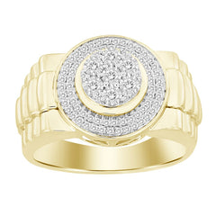 MEN'S RING 0.25CT ROUND DIAMOND 10K YELLOW GOLD