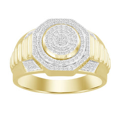 MEN'S RING 0.25CT ROUND DIAMOND 10K YELLOW GOLD