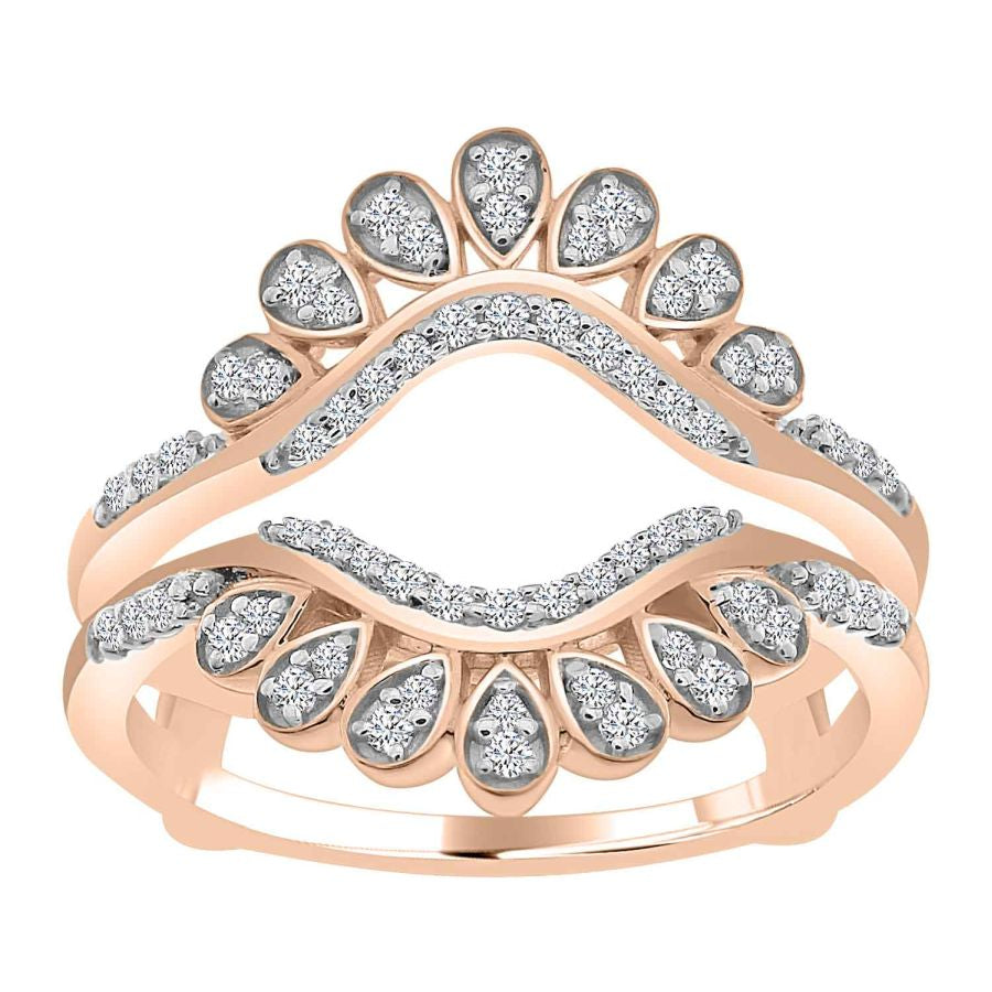 LADIES RING 0.25CT ROUND DIAMOND 10K ROSE GOLD