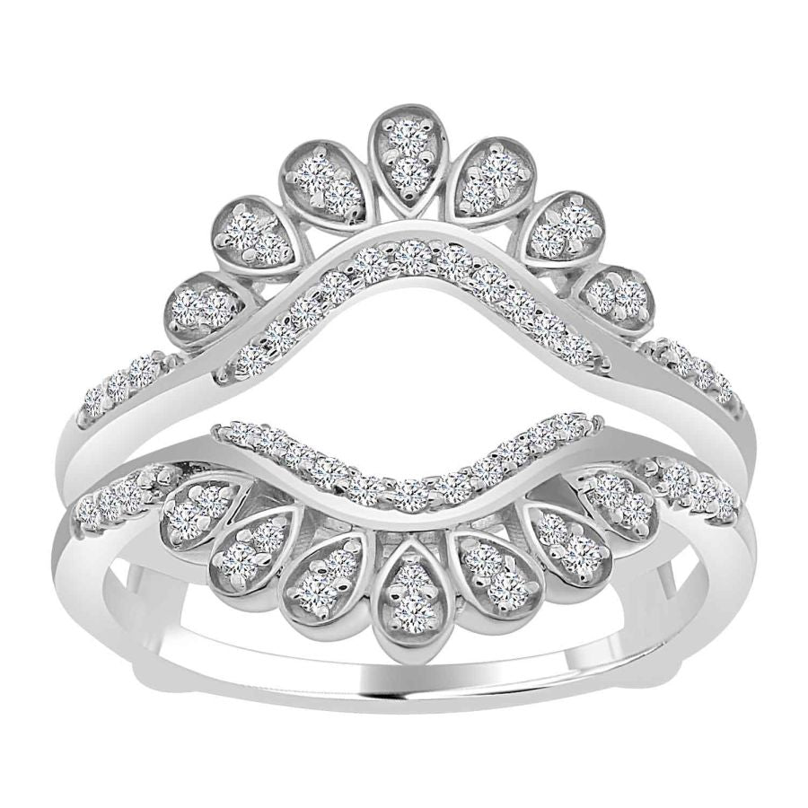 LADIES RING 0.25CT ROUND DIAMOND 10K WHITE GOLD