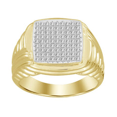 MEN'S RING 0.25CT ROUND DIAMOND 10K YELLOW GOLD