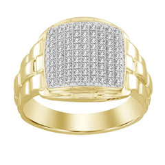 MEN'S RING 0.25CT ROUND DIAMOND 10K YELLOW GOLD