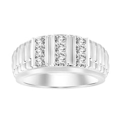 MEN'S RING 0.33CT ROUND DIAMOND 10K WHITE GOLD