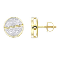 MEN'S STUD EARRINGS 0.05CT ROUND DIAMOND 10K YELLOW GOLD