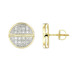 LADIES STUD EARRINGS 0.10CT ROUND DIAMOND 10K YELLOW GOLD