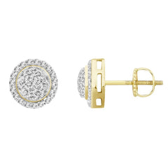 LADIES STUD EARRINGS 0.15CT ROUND DIAMOND 10K YELLOW GOLD