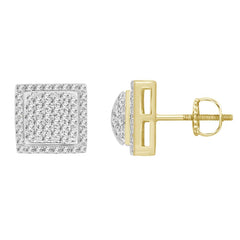 LADIES STUD EARRINGS 0.25CT ROUND DIAMOND 10K YELLOW GOLD