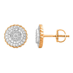 LADIES EARRINGS 0.10CT ROUND DIAMOND 10K ROSE GOLD