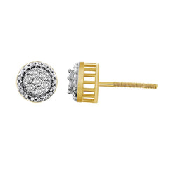 LADIES STUD EARRINGS 0.15CT ROUND DIAMOND 10K YELLOW GOLD