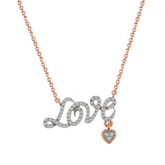 LADIES NECKLACE 0.20CT ROUND DIAMOND 10K ROSE GOLD