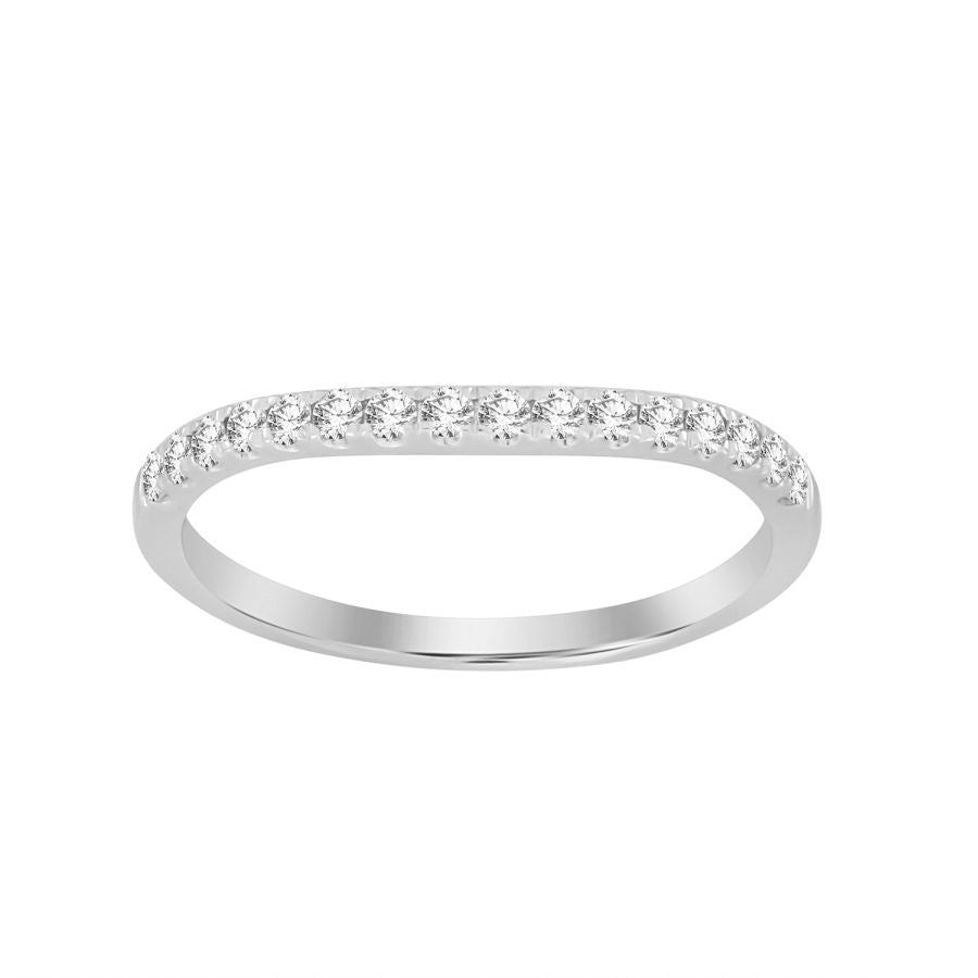 LADIES BAND ONLY 0.25CT ROUND DIAMOND 18K WHITE GOLD