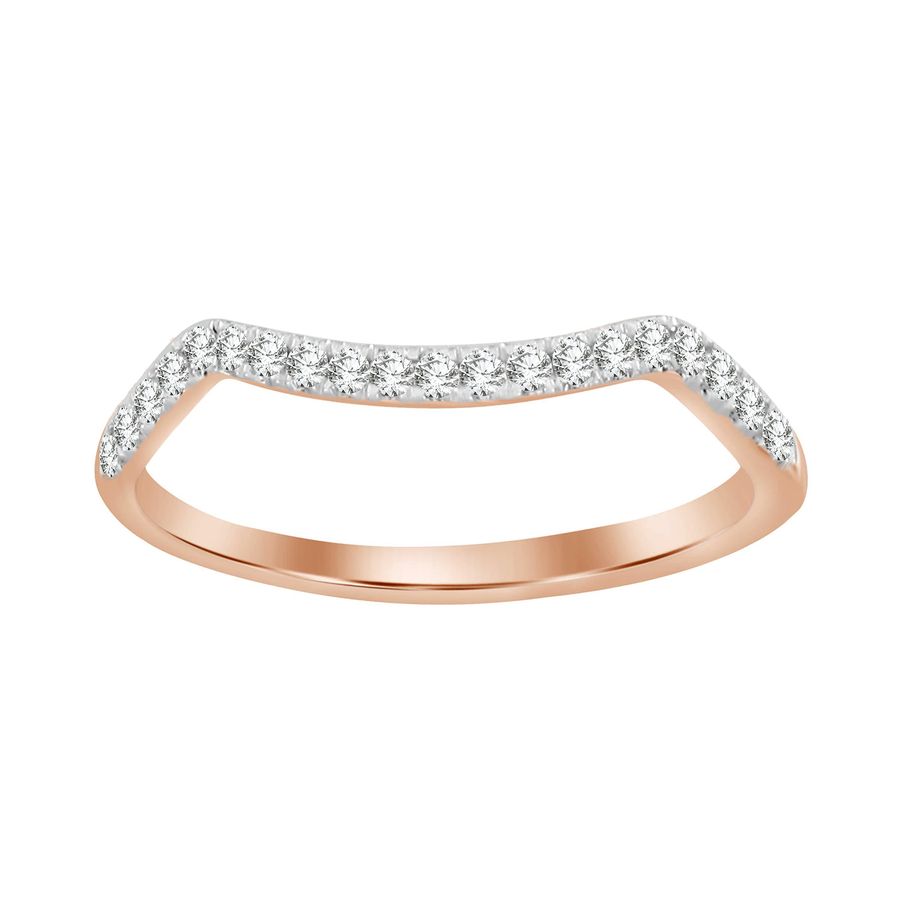 LADIES BAND 0.20CT ROUND/OVAL  DIAMOND 14K ROSE GOLD