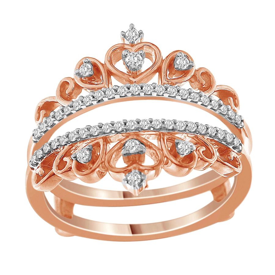 LADIES RING 0.25CT ROUND DIAMOND 14K ROSE GOLD