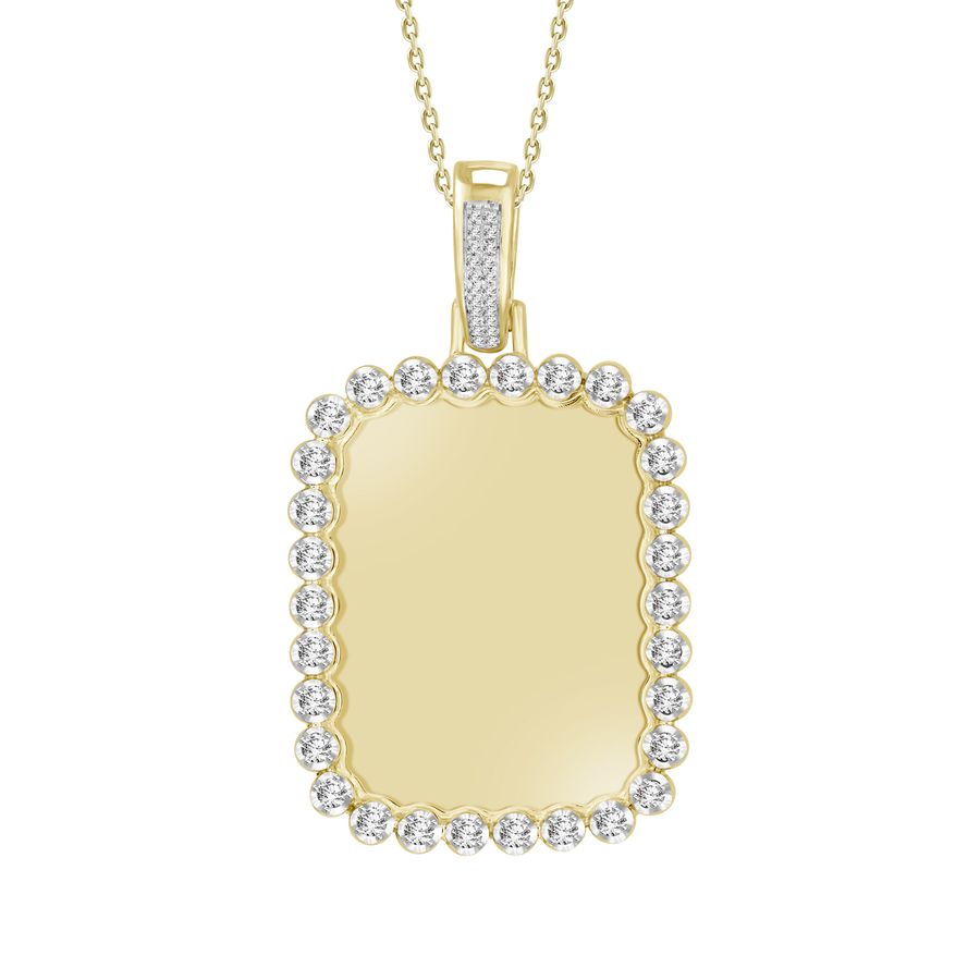 MEN'S PENDANT 0.50CT ROUND DIAMOND 10K YELLOW GOLD