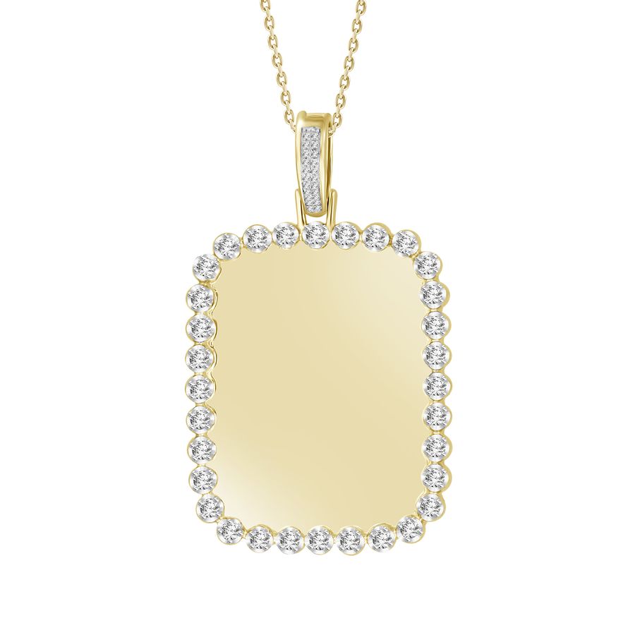 MEN'S PENDANT 1.00CT ROUND DIAMOND 10K YELLOW GOLD