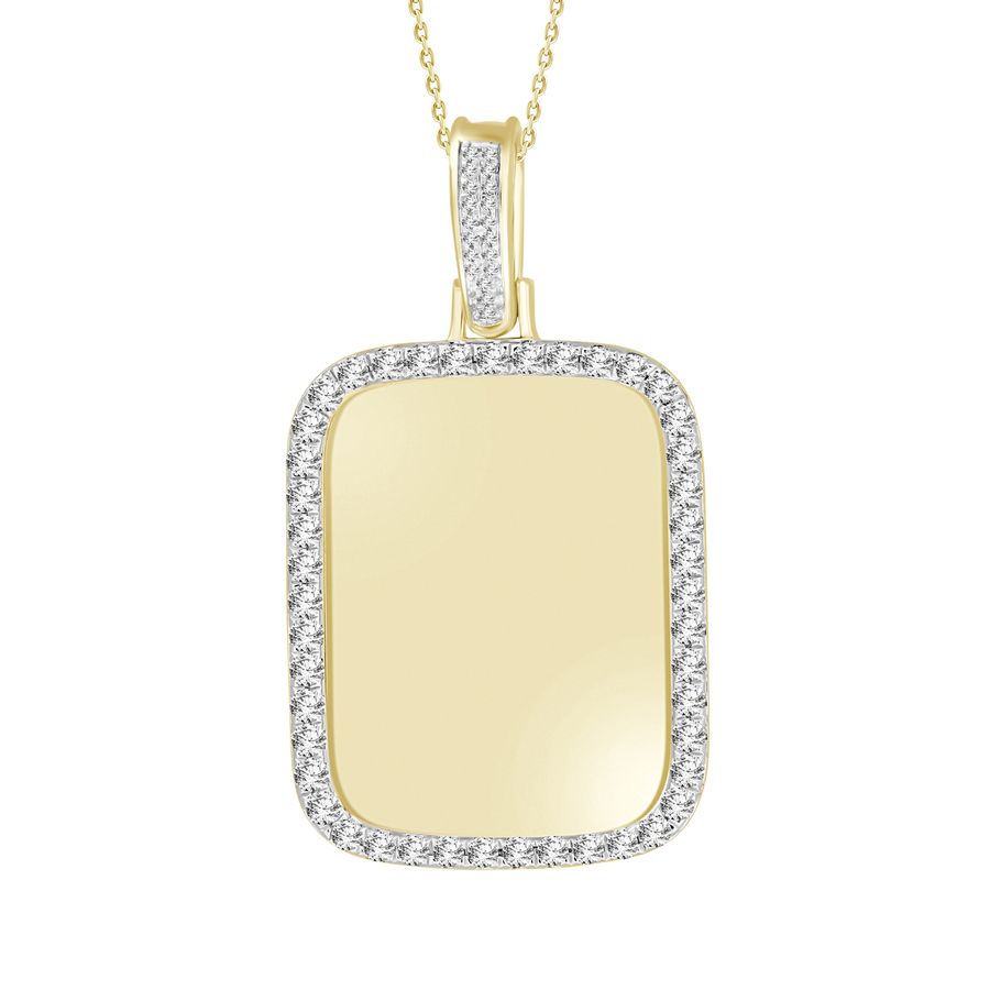 MEN'S PENDANT 1.00CT ROUND DIAMOND 10K YELLOW GOLD