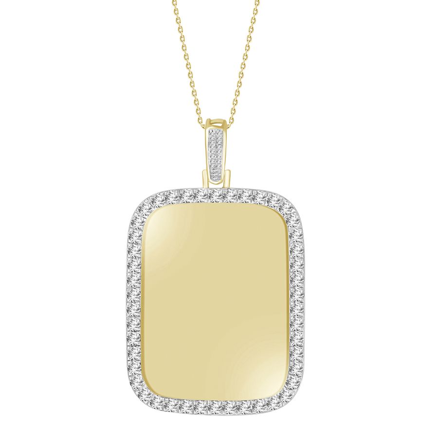 MEN'S PENDANT 2.00CT ROUND DIAMOND 10K YELLOW GOLD