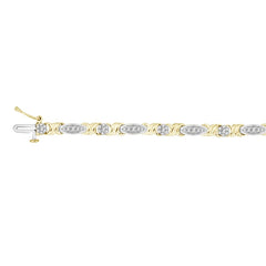 LADIES BRACELET 0.50CT ROUND DIAMOND 10K WHITE/YELLOW GOLD