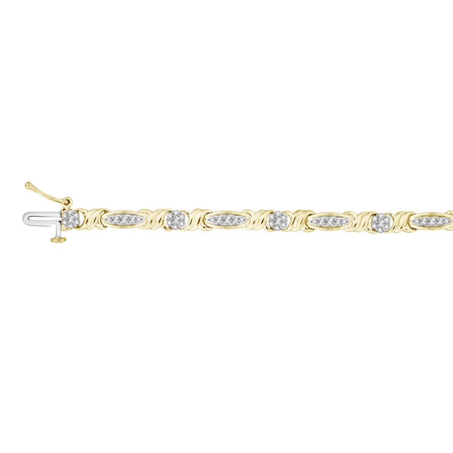 LADIES BRACELET 0.50CT ROUND DIAMOND 10K YELLOW GOLD