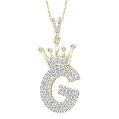 MEN'S PENDANT 0.40CT ROUND DIAMOND 10K YELLOW GOLD