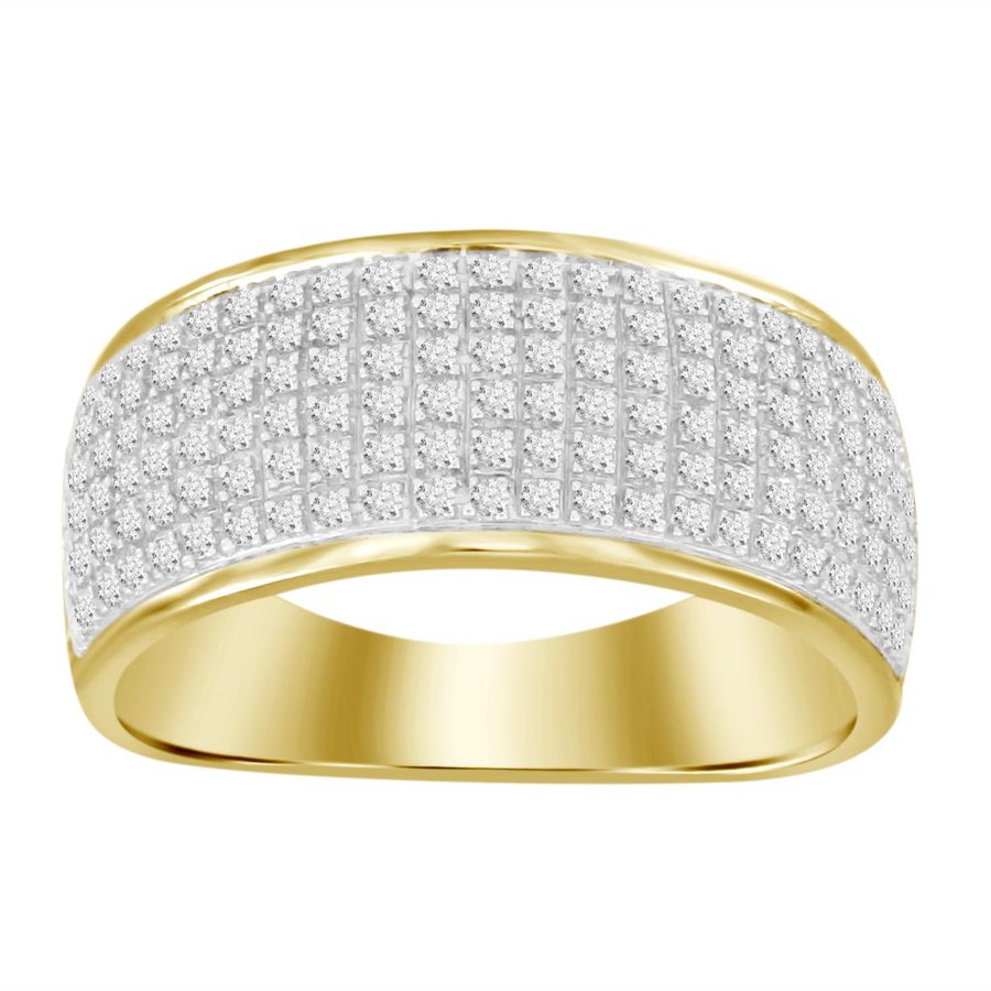 MEN'S RING 0.50CT ROUND DIAMOND 10K YELLOW GOLD