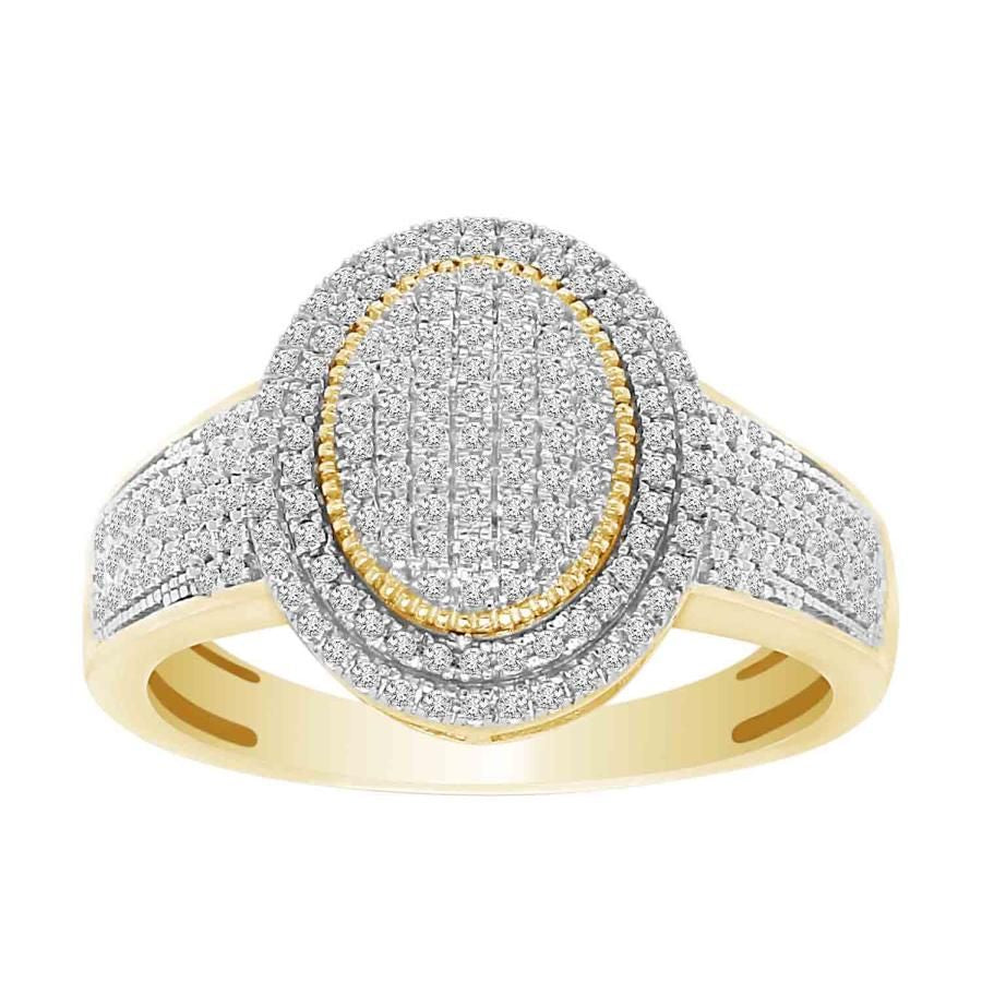 LADIES RING 0.33CT ROUND DIAMOND 10K YELLOW GOLD