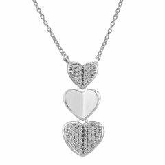 LADIES NECKLACE 0.10CT ROUND DIAMOND 10K WHITE GOLD