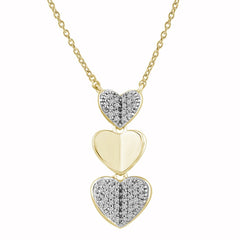 LADIES NECKLACE 0.10CT ROUND DIAMOND 10K YELLOW GOLD