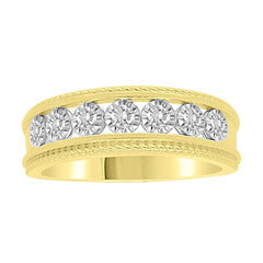 MEN'S BAND 0.50CT ROUND DIAMOND 10K YELLOW GOLD