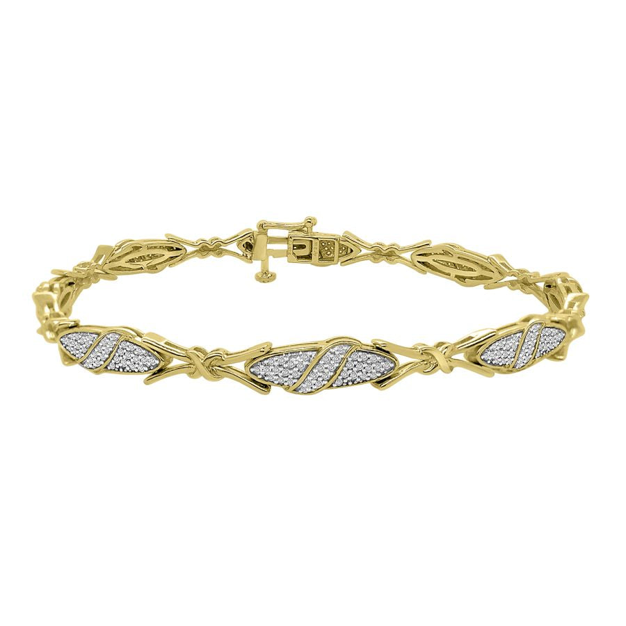 LADIES BRACELET 0.50CT ROUND DIAMOND 10K YELLOW GOLD