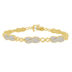 LADIES BRACELET 0.50CT ROUND DIAMOND 10K YELLOW GOLD