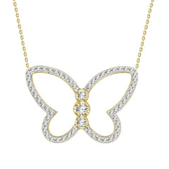 LADIES PENDANT WITH CHAIN 0.20CT ROUND DIAMOND 10K YELLOW GOLD