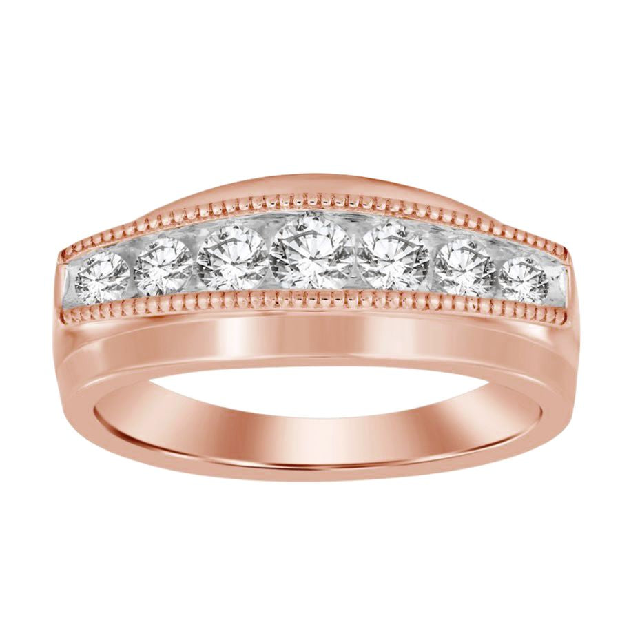 MEN'S BAND 0.50CT ROUND DIAMOND 10K ROSE GOLD