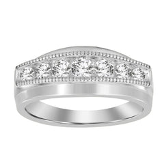 MEN'S BAND 0.50CT ROUND DIAMOND 10K WHITE GOLD