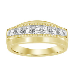 MEN'S BAND 0.50CT ROUND DIAMOND 10K YELLOW GOLD