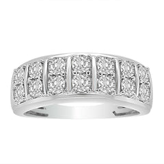 MEN'S RING 0.50CT ROUND DIAMOND 10K WHITE GOLD