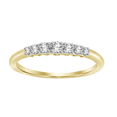 LADIES BAND 0.25CT ROUND DIAMOND 10K YELLOW GOLD